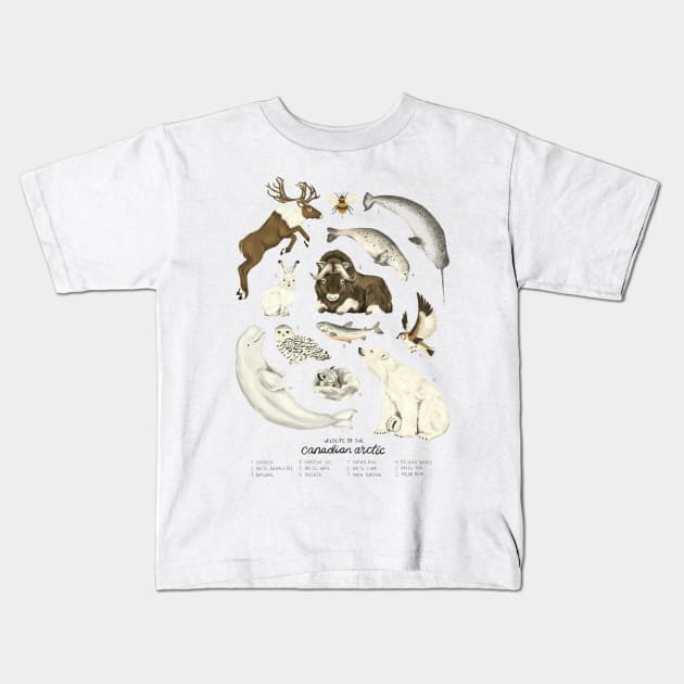 Wildlife of the Canadian Arctic Kids T-Shirt by Amy Hamilton